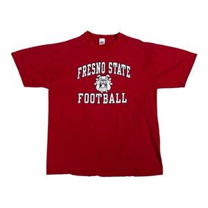 Vintage Fresno State Bulldogs T-Shirt Size Large Russell Athletic Spell Out Y2K
